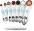 Spring Chef Stainless Steel Magnetic Measuring Spoons Set of 8 with Leveler, Nesting Metal Teaspoon & Tablespoon Measuring Spoons, Kitchen Gadgets...
