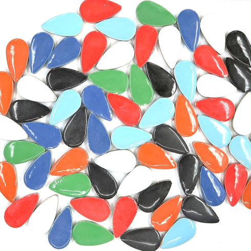 Large Teardrop Mosaic Tiles for Crafts, 15Oz Ceramic Mosaic Floor Tile, Bulk Small Mosaic Pieces for Wall Bathroom Home Craft Building Renovation ...