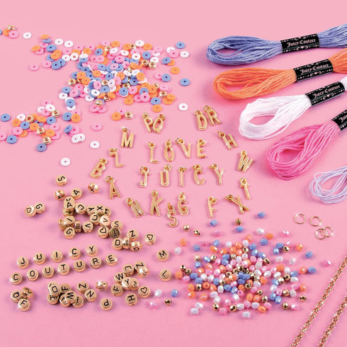 Make It Real - Juicy Couture Love Letters Bracelet Making Kit - Kids Jewelry Making Kit - DIY Charm Bracelet Making Kit for Girls - Friendship Bra...