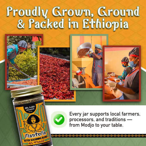 Brundo Spice Company Kibbeh Manteria | Ethiopian Spiced Butter Seasoning | Made & Imported from Ethiopia | Non-GMO & Organic | Essential for Niter...