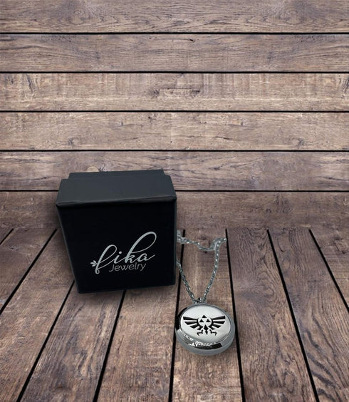 FIKA Triforce The Legend of Zelda Necklace Pendant Air Freshener Diffuser Locket Aromatherapy Essential Oils Great for Travel Pads Included...