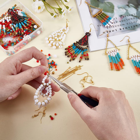 WEWAYSMILE 1Box/303pcs Women Tassel Earring Making Kit, Dangle Earrings Making Kit, DIY Drop Earring Making Kit, Jewelry Findings Beading Supplies...