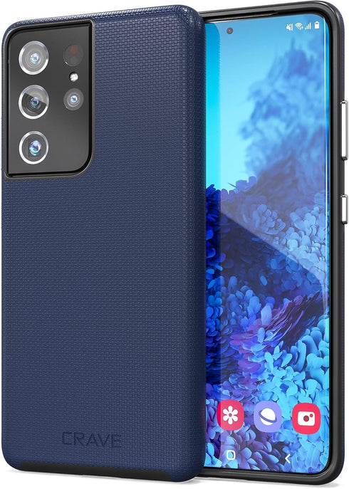 Crave Dual Guard for Galaxy S21 Ultra Case, Shockproof Protection Dual Layer Case for Samsung Galaxy S21 Ultra, S21 Ultra 5G (6.8 inch) - Navy...
