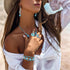 FUNRUN JEWELRY Western Jewelry for Women Bohemian Western Necklaces Turquoise Dangle Earrings Knuckle Rings Layered Wrap Bracelet Boho Turquoise J...