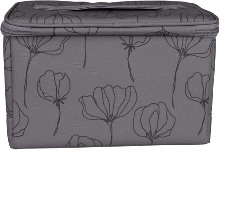 Everything Mary Collapsible Sewing Kit Organizer Box, Grey floral - Supplies Storage Basket for Supplies and Accessories - Organization for Thread...