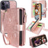 Harryshell Compatible with iPhone 13 Pro Max 6.7 inch 5G 2021 Wallet Case Detachable Magnetic Cover Zipper Cash Pocket Multi Card Slots Holder Wri...
