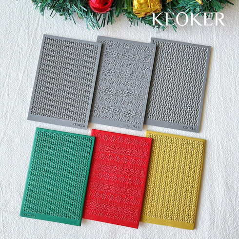 Keoker Polymer Clay Texture Sheet Christmas, Christmas Clay Texture Mat for Making Earrings Jewerly, Christmas Polymer Clay Earrings Tools (Style ...
