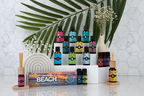 Beach - Gift Set of 6 Premium Fragrance Oils - White Sand, Ocean Breeze, Honolulu Sun, Mermaid, Caribbean Escape and Sun & Sand - 10ML...