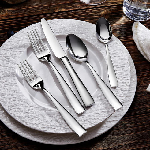KEAWELL Premium 4-Piece Louis Spoon Set, 18/10 Stainless Steel, Set of 4, Fine Spoon Set with Squared Edge, Dishwasher Safe, Smooth and Solid (6.4...