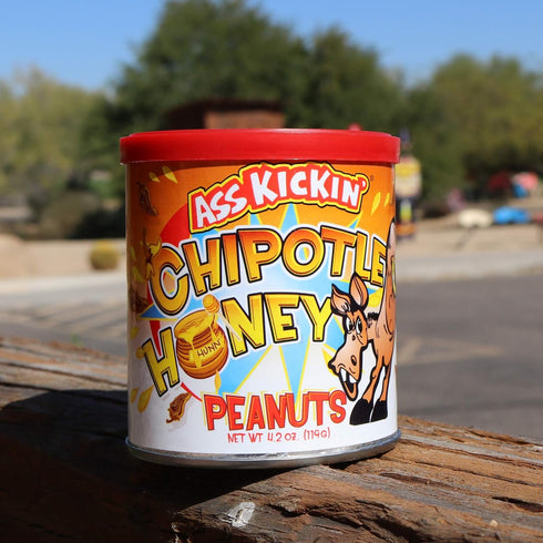 ASS KICKIN' Chipotle Honey Roasted Spicy Hot Peanuts – 4.2 Oz. - Ultimate Spicy Gourmet Gift Peanuts - Try if you dare!...