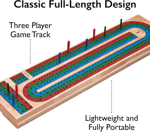 Mainstreet Classics Traditional Wooden Cribbage Board Game Set...