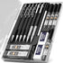 Nicpro 6 PCS Art Mechanical Pencil Set, Black Metal Drafting Pencil 0.3, 0.5, 0.7, 0.9 mm & 2PCS 2mm Graphite Lead Holder(4B 2B HB 2H) For Writing...