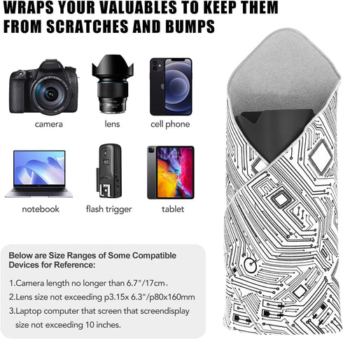 17.7 in Camera Wrap with Pouch,Lens Protective Wrap,Anti-scratch Anti-dust, Flexible Wrapper Camera Travel Accessories for DSLR Mirrorless Camera ...
