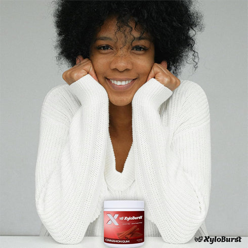 XyloBurst Gum | Xylitol Chewing Gum | Sugar Free, Gluten Free, Keto Friendly | Aspartame Free Gum For Oral Health | Cinnamon | 100-Count Jar...