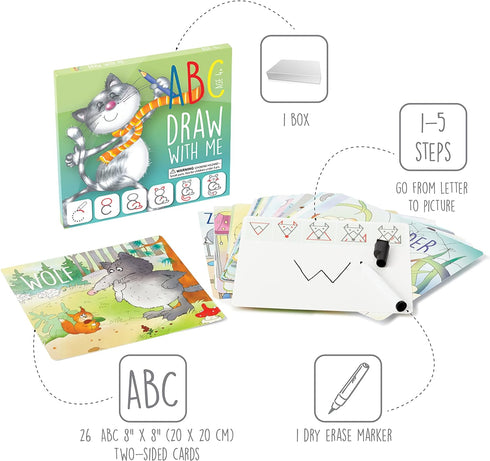 Drawing with Alphabet Learning Letters Tracing ABC Handwriting Toys Set Educational Game Birthday Gift for Preschool Activities Girl Boy 3-6 Years...