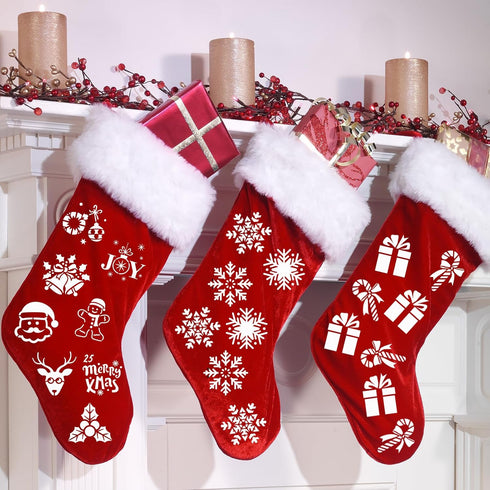 100 Pieces Christmas Stencils?3x3in and Reusable Painting DIY Template for Painting on Wood Ornaments DIY Crafts Fabrics Window Christmas Decorati...