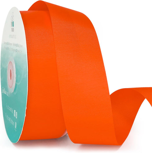 CT CRAFT LLC Grosgrain Solid Fabric Ribbon 1-1/2 Inch x 50 Yds Orange for Christmas Home Decor Gift Wrapping DIY Crafts Hair Bow Scrapbook...