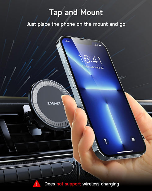 ZOOAUX MagSafe Car Mount, Magnetic Phone Holder for Car, Hands Free Vent Mounting, Super Strong Magnets, Fits iPhone 13/12 Series & All Phones......