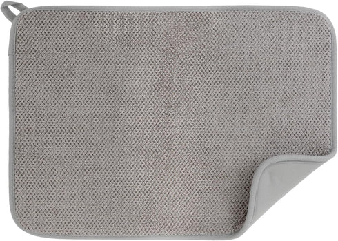 Microfiber Small Dish Drying Mat Absorbent Kitchen Dish Drying Pad Dish Drainer Kitchen Counter Drying Mat for Countertop (12*16 inch, Gray)...