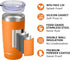 SUNWILL Travel Coffee Tumbler 20 oz, Insulated Mug with Lid, Stainless Steel Cup for Hot and Cold Drinks, Powder Coated Orange...