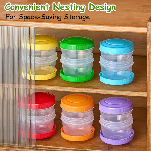 12 Pack Leakproof Baby Food Storage Containers, 4 oz Plastic Baby Food Jars with Lids, Reusable Small Baby Food Jars, Lock in Freshness, Freezer &...