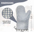 Silicone Oven Mitt, Heat Resistant Oven Glove, Funny Kitchen Oven Mitt with Quilted Cotton Lining, Waterproof Pot Holder for Cooking Baking (Black...