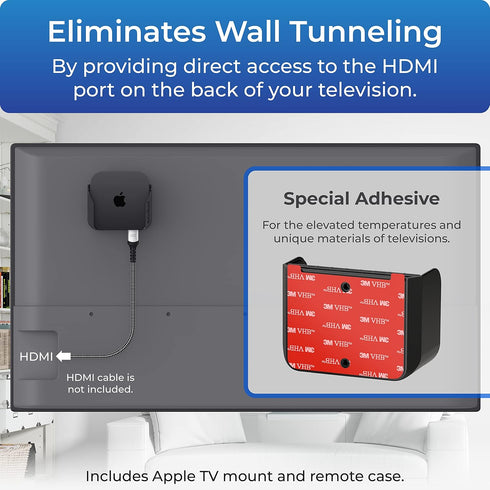 for Apple TV (Black and Dark Gray Apple TV Mount Plus Black Case)...