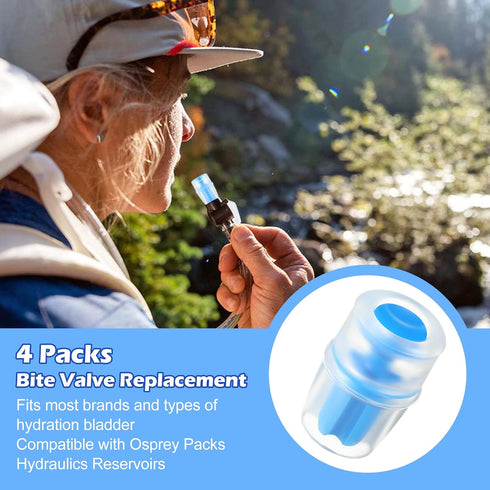 Enhon 4 Packs Bite Valve Replacement Sheath for Water Bladder, Compatible with Osprey Packs Hydraulics Reservoirs, Hydration Pack Bite Valve Silic...