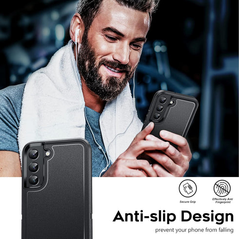 LeYi for Galaxy S22 Plus Case, Samsung S22 Plus Case, 3 in 1 Full Body Shockproof Rubber Dustproof Rugged Defender Protection Case S22 Plus, Black...