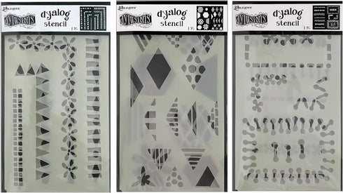 Dylusions by Dyan Reaveley Dyalog Frame It, Stitch It and Quilt It Stencils - Bundle of 3 Items...