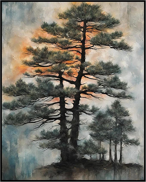 Posterizer 1 pcs- trees and jungle-nature scene style 2-Landscape & Nature Art-Floral Botanical Art- Decor for Home & Office- unframed wall art...