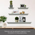 Melannco Floating Wall Shelves for Bedroom, Living Room, Bathroom, Kitchen, Nursery, Set of 4, Gray, 4 Count...