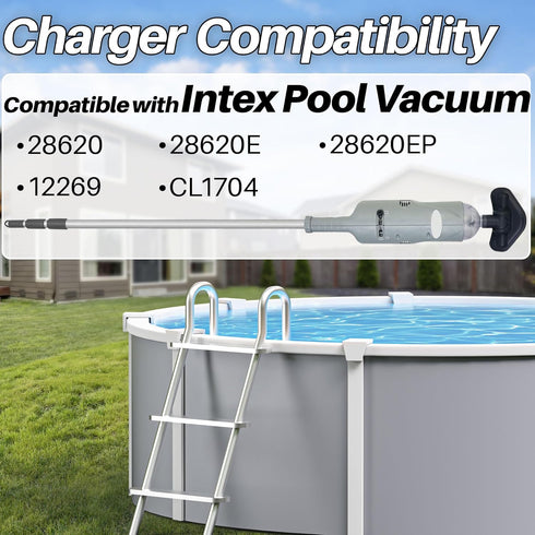 Pool Vacuum Charger 5V Adapter for Intex Pool Vacuum Charger Cord for Intex 28620 28620E 28620EP CL1704 12269 Charger for Intex Replacement Adapte...