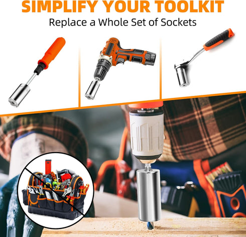 Super Universal Socket Tools Gifts for Men Dad Husband, Universal Socket Power Drill Adapter Cool Gadgets for Men Birthday gifts for Women Men (2)...