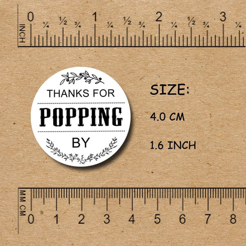120 Ready to Pop Stickers - Baby Shower Favours, Thanks for Popping by, 1.6 Inch Diameter Round Design...