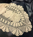 Beige Handmade Crochet Cotton Table Runner Lace Doilies Doily Oval Dresser Scarves,11.8 by 35 Inches....
