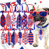 4th of July Dog Ties, 12pcs Independence Day Blue and Red Samll Dog Collar Neck Ties, Handmade Patriotic Day Dog Ties for Small Dogs, Pet Dog Ties...