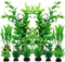 Fish Tank Accessories Green Plants, 10pcs Green Fish Tank Decorations, Aquarium Decor Plastic Plants...
