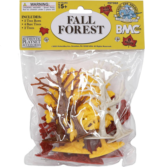 BMC CTS Fall Woodland Forest Trees - 8pc Plastic Playset Diorama Accessories...