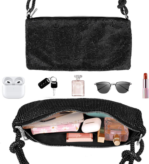 Lady Evening Clutch Handbag Sparkling Women's Clutch Purses Glitter Handbag Classic Shoulder Bag for Wedding Prom Party...