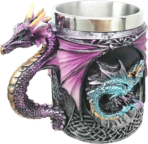 Ebros Myths And Legends The Conception Of Blue Fire Beowulf Purple Dragon Beer Stein Tankard Coffee Cup Mug Great Gift For Dragon Lovers Party Hos...