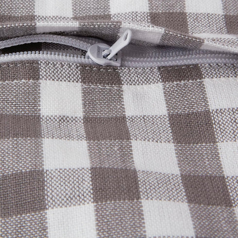 DII Decorative Square Throw Pillow Cover Collection Cotton, Machine Washable, Hidden Zipper, 18x18, Gray Gingham, 4 Piece...