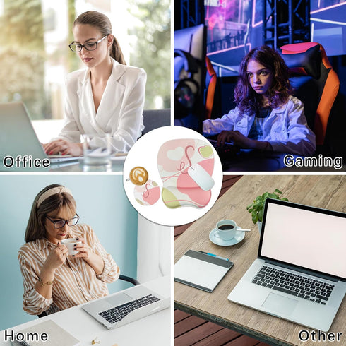 Personalized Mouse Pad with Wrist Support Gel,Small Cute Mouse Pads and Coaster Set,Comfortable Mouse Pad for Laptop computer Home Office Supplies...