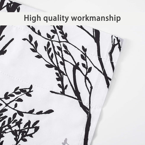 DriftAway Tree Branch Abstract Ink Printing Lined Thermal Insulated Window Curtain Valance Rod Pocket 52 Inch by 14 Inch Plus 2 Inch Header Black ...