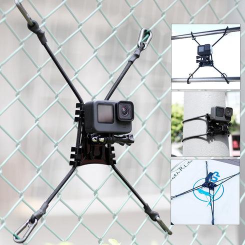 10-in-1 Gopro Fence Mount Upgraded Hook Chain Link for Hero 12 11 10 9 8 Max Session/Insta360/Action Digital Cameras/Smartphones-Ideal Backstop fo...