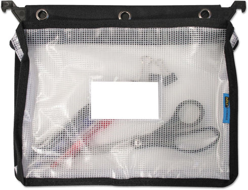 Advantus 50904 Expanding Zipper Pouch, 13 x 9 1/4, Clear/Black...