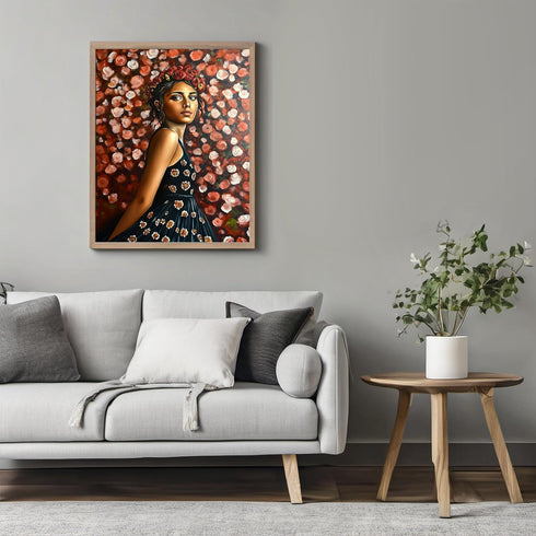 Posterizer 1 pcs-classic oil painting inspired woman with flowers 3-Retro Art-Collectibles & Fine Art-Decor for Home & Office- unframed wall art...
