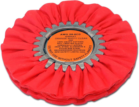 Zephyr AWO 58-8 CD Orange Ruffy Clear Dip Airway Buffing Wheel...