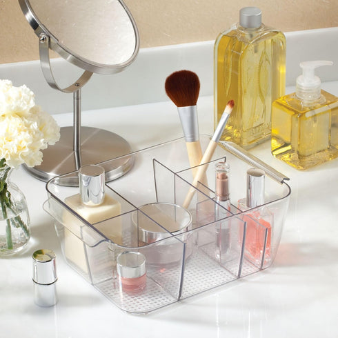 iDesign Makeup Organizer for Countertop - Storage for Cosmetics and Toiletries - Clear - Made in USA...