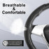 2PCS Car Nappa Leather Steering Wheel Cover, Segmented Steering Wheel Protector, Car Interior Accessories, Non-Slip & Breathability Well, Universa...